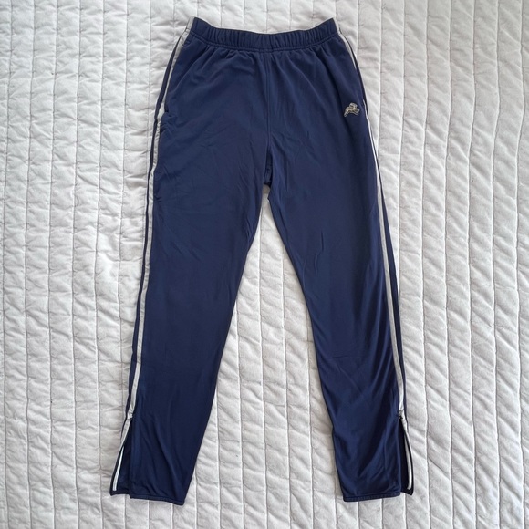 Tracksmith Turnover Track Pants with Off White Side Stripe, zip ankles. Size SM - Picture 3 of 11